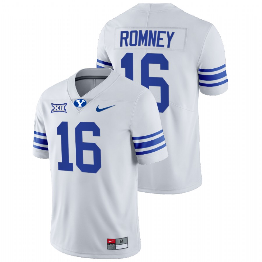 White Men BYU Cougars Baylor Romney College Football Big 12 Jersey
