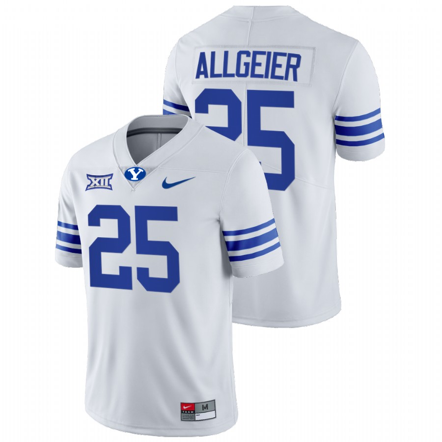 White Men BYU Cougars Tyler Allgeier College Football Big 12 Jersey