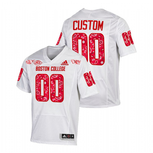 White Men Boston College Eagles Custom Red Bandana 911 Commemorative Jersey