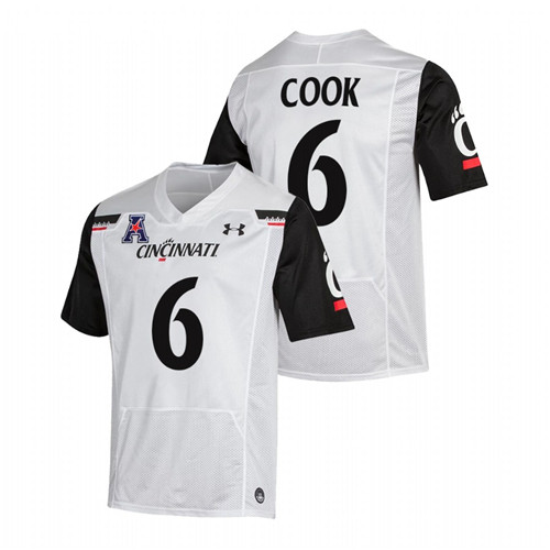 White Men Cincinnati Bearcats Bryan Cook College Football The American Patch Jersey