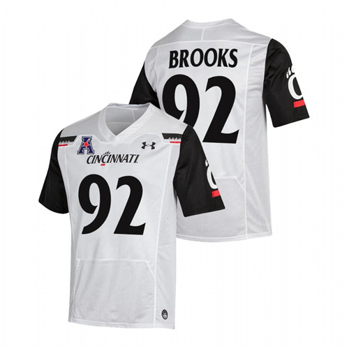 White Men Cincinnati Bearcats Curtis Brooks College Football The American Patch Jersey