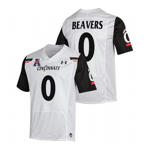 White Men Cincinnati Bearcats Darrian Beavers College Football The American Patch Jersey