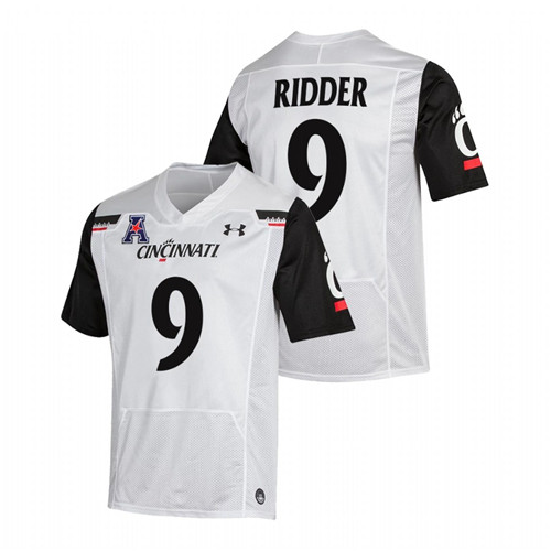 White Men Cincinnati Bearcats Desmond Ridder College Football The American Patch Jersey