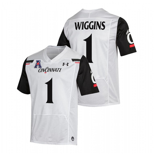 White Men Cincinnati Bearcats James Wiggins College Football The American Patch Jersey