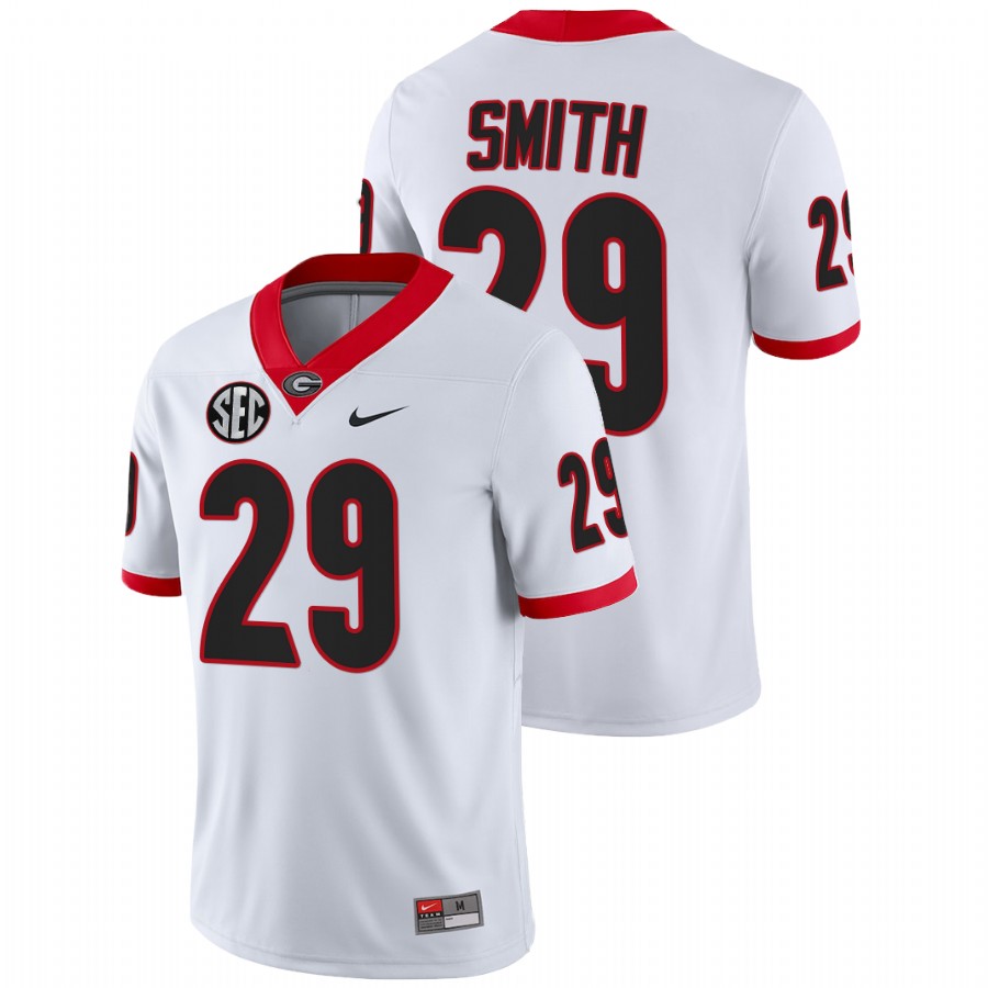 White Men Georgia Bulldogs Christopher Smith College Football Game Jersey