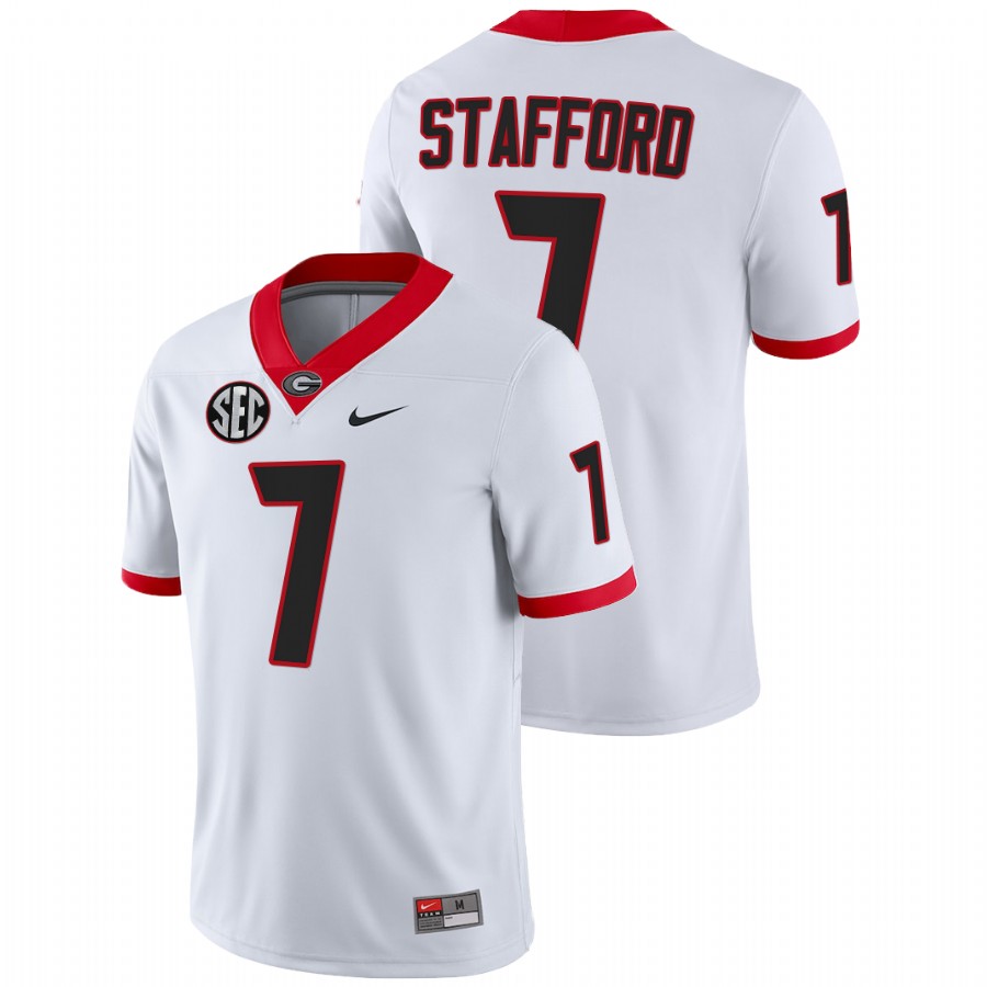 White Men Georgia Bulldogs Matthew Stafford College Football NFL Alumni Jersey