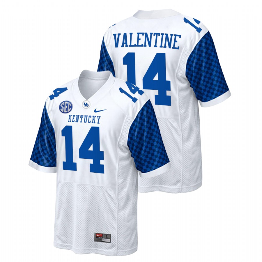 White Men Kentucky Wildcats Carrington Valentine College Football Replica Jersey