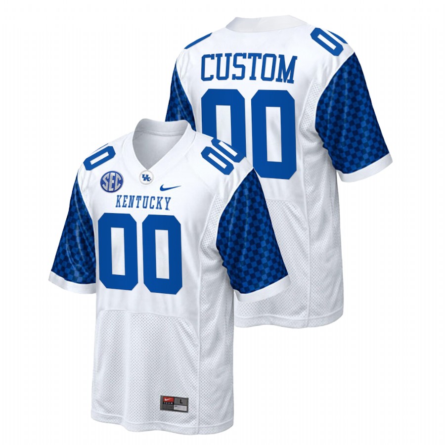 White Men Kentucky Wildcats Custom College Football Replica Jersey