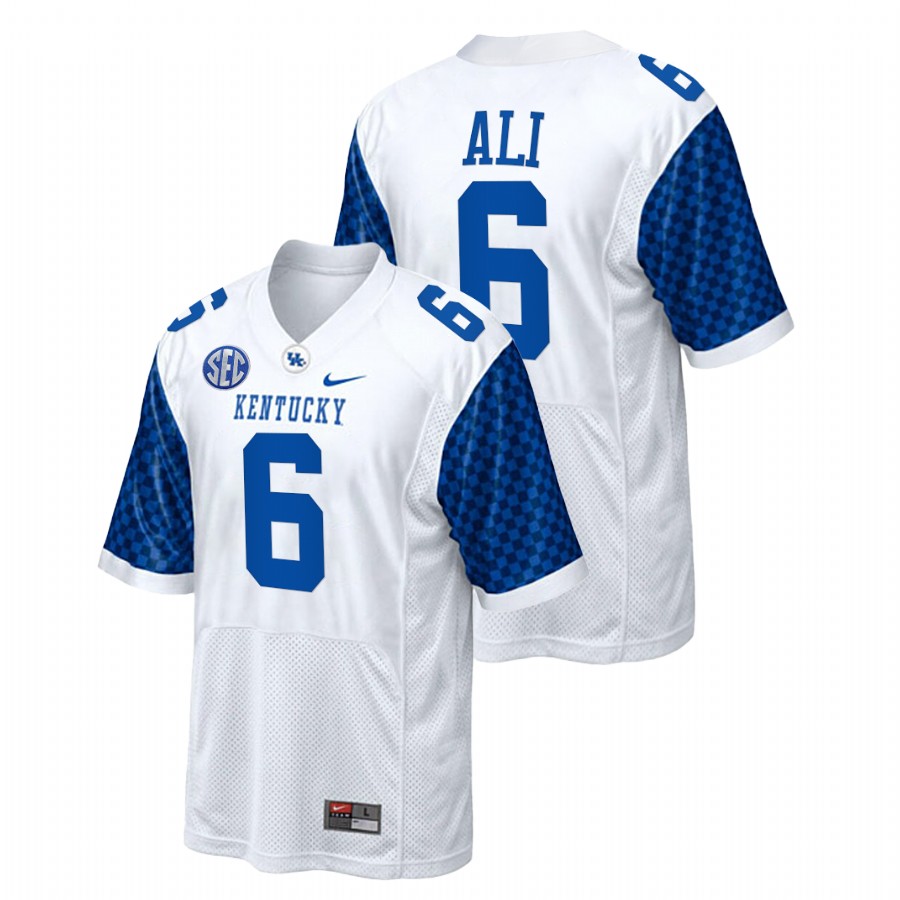 White Men Kentucky Wildcats Josh Ali College Football Replica Jersey