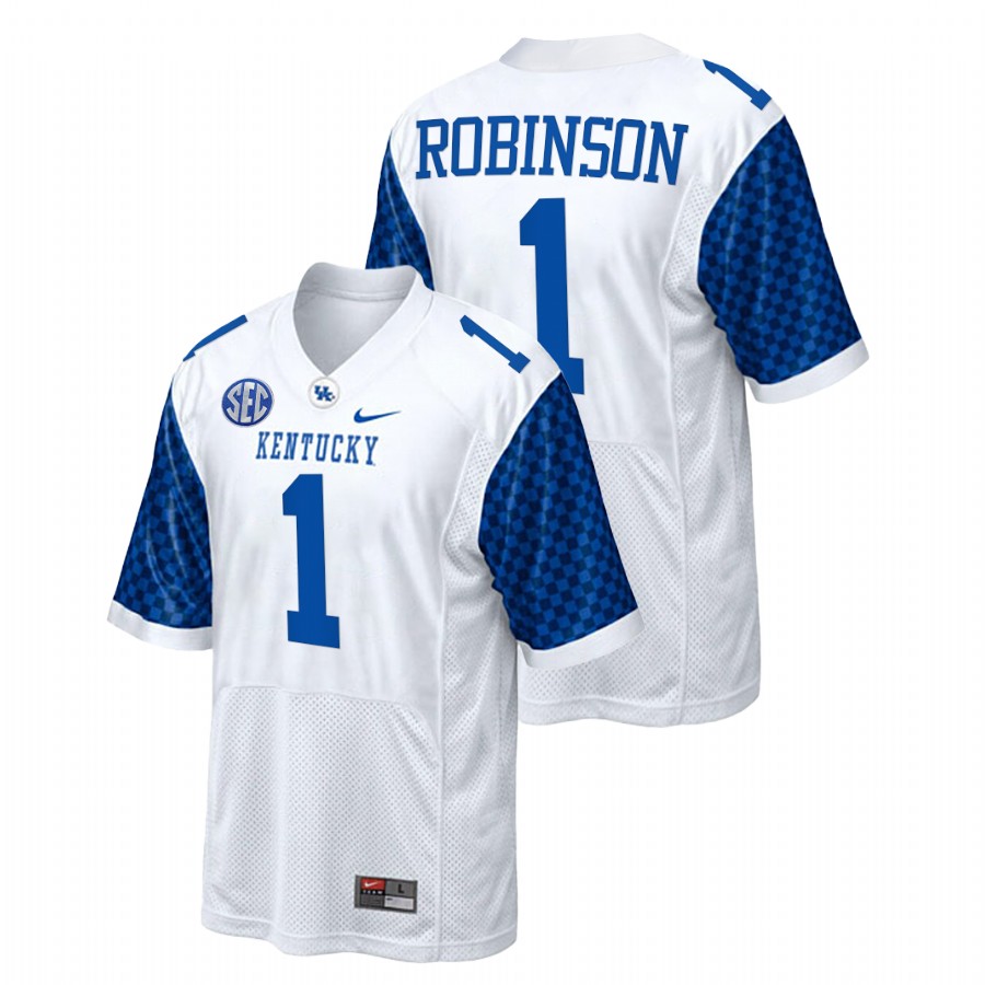 White Men Kentucky Wildcats Wan'Dale Robinson College Football Replica Jersey