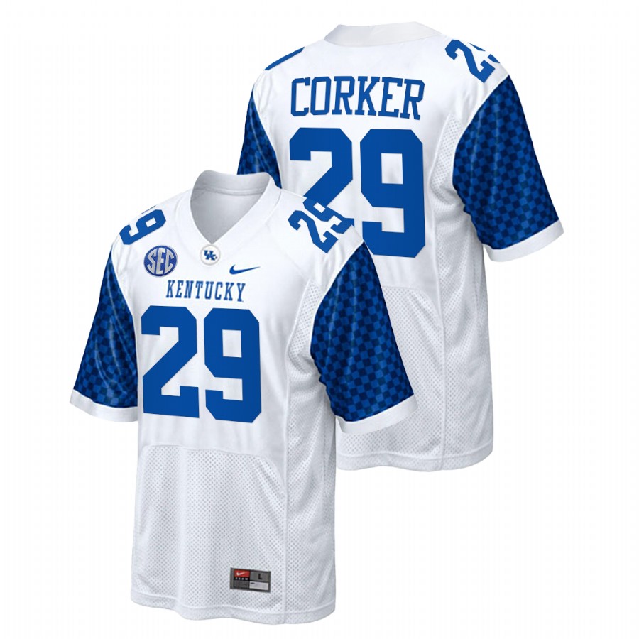 White Men Kentucky Wildcats Yusuf Corker College Football Replica Jersey