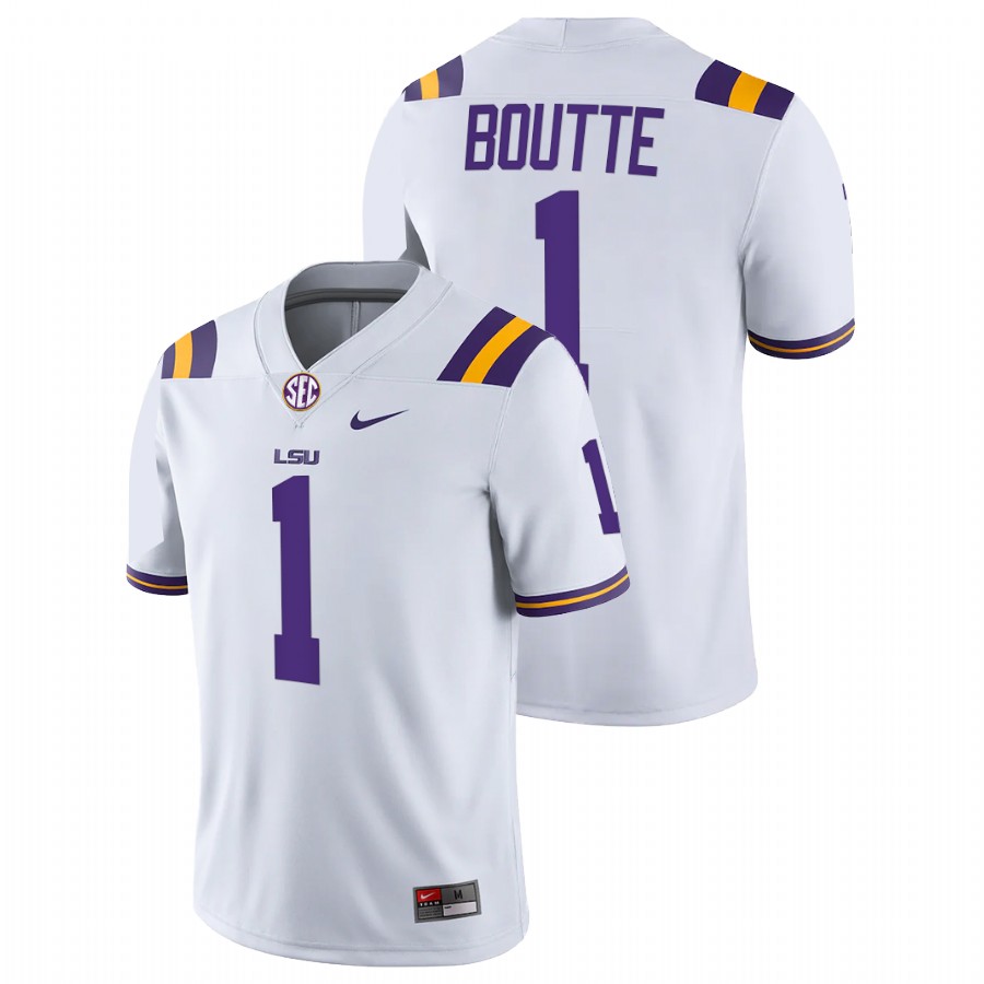 White Men LSU Tigers Kayshon Boutte College Football Game Jersey