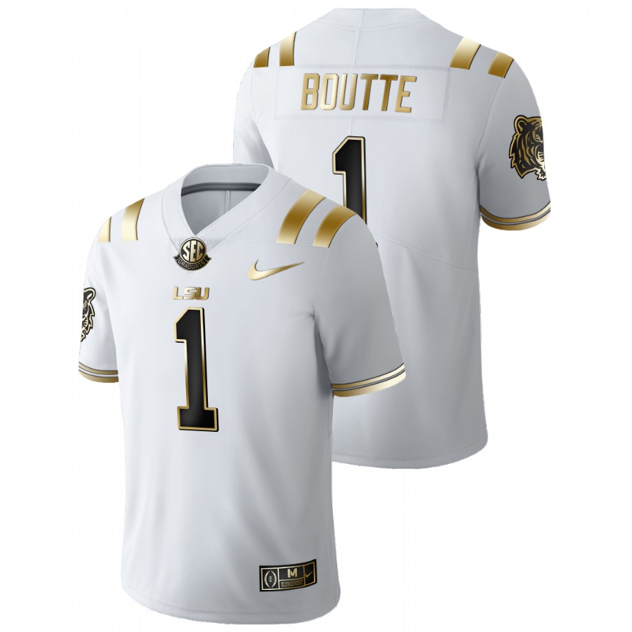 White Men LSU Tigers Kayshon Boutte Golden Edition Limited Football Jersey