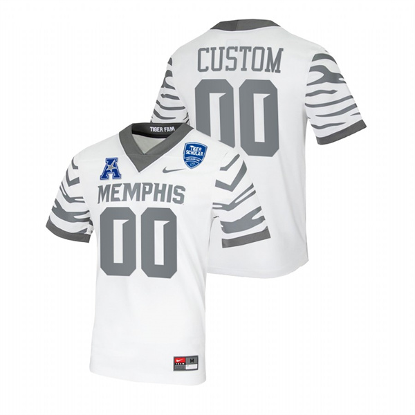 White Men Memphis Tigers Custom College Football Jersey Men's Jersey Memphis Tigers Custom White College Football Jersey