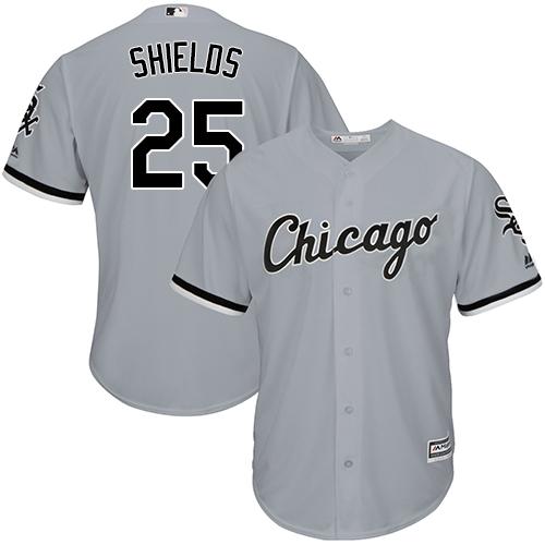 White Sox #25 James Shields Grey Road Cool Base Stitched Youth MLB Jersey