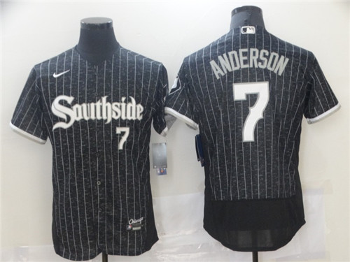 White Sox #7 Tim Anderson Nike  Black 2021 City Connect Flexbase Jersey