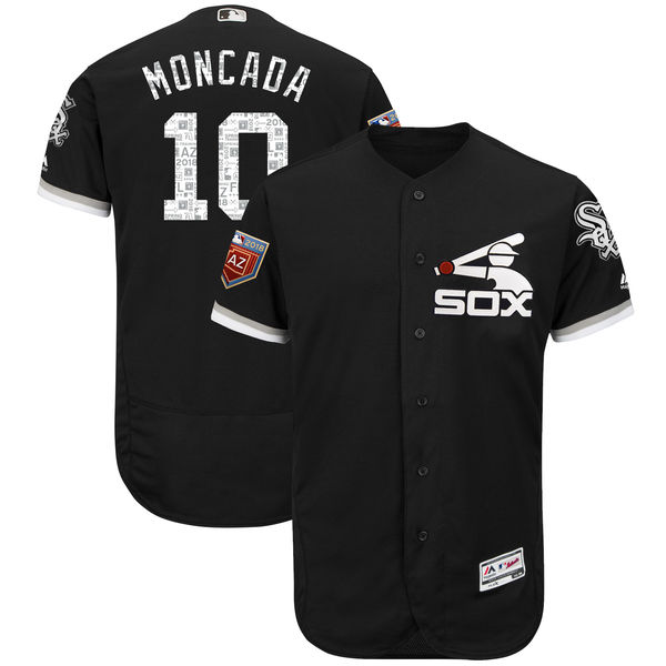 White Sox 10 Yoan Moncada Black 2018 Spring Training Flexbase Jersey