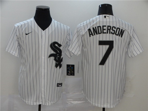 White Sox 7 Tim Anderson White 2020 Nike Cool Base Jersey