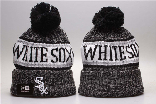 White Sox Fresh Logo Gray Knit Hat With Pom YP