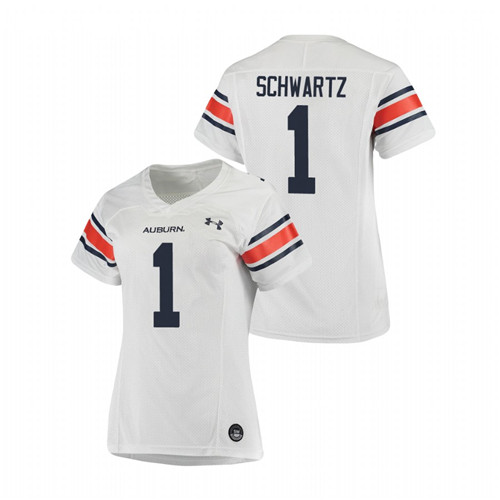 White Women's Auburn Tigers Anthony Schwartz Replica Football Jersey