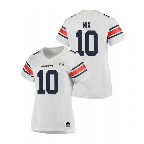 White Women's Auburn Tigers Bo Nix Replica Football Jersey