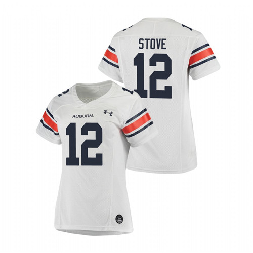 White Women's Auburn Tigers Eli Stove Replica Football Jersey