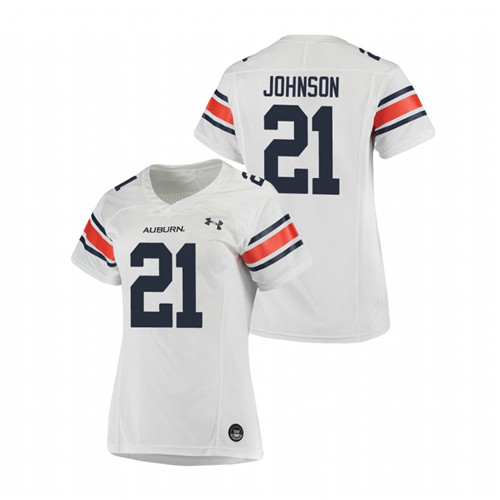 White Women's Auburn Tigers Kerryon Johnson Replica Football Jersey