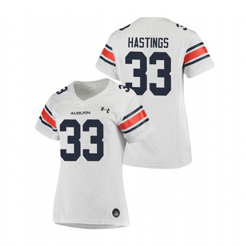 White Women's Auburn Tigers Will Hastings Replica Football Jersey