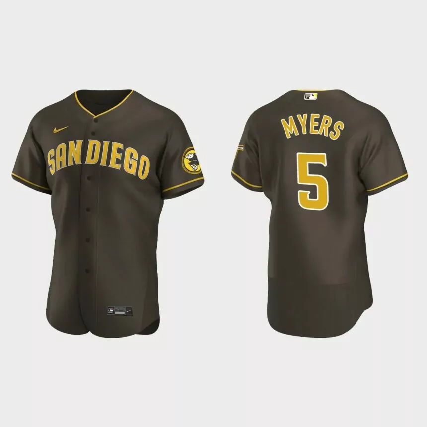 Wil Myers #5 San Diego Padres Authentic Road Jersey – Brown