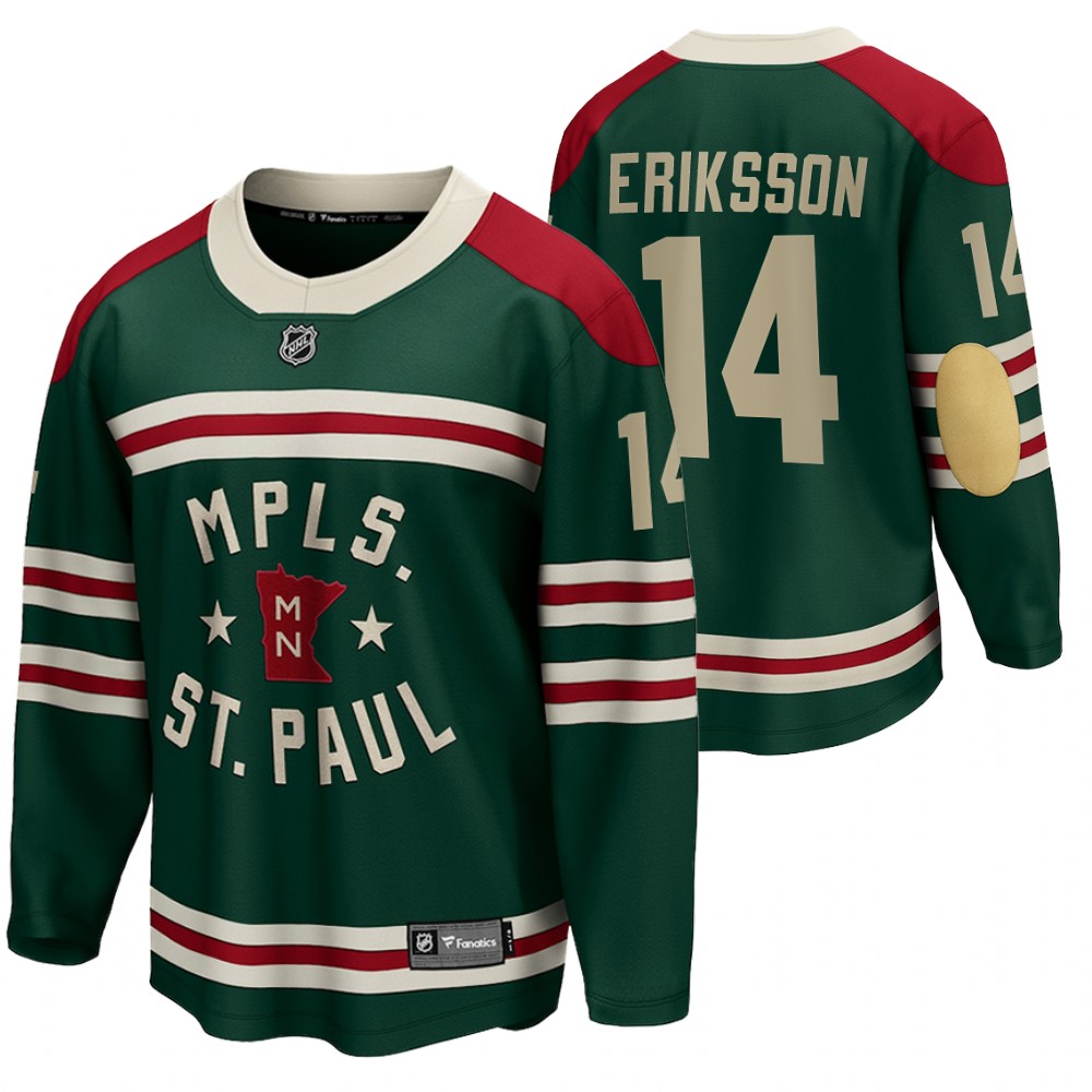 Wild #14 Joel Eriksson Ek Green 2022 Winter Classic Jersey