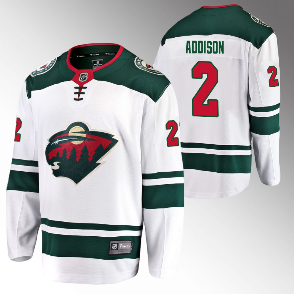 Wild #2 Calen Addison White Away Jersey