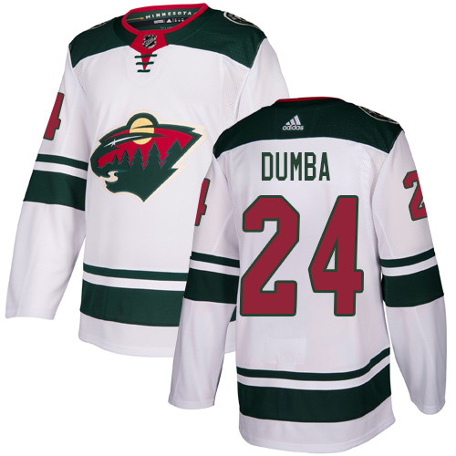 Wild #24 Matt Dumba White Road Authentic Stitched Hockey Jersey