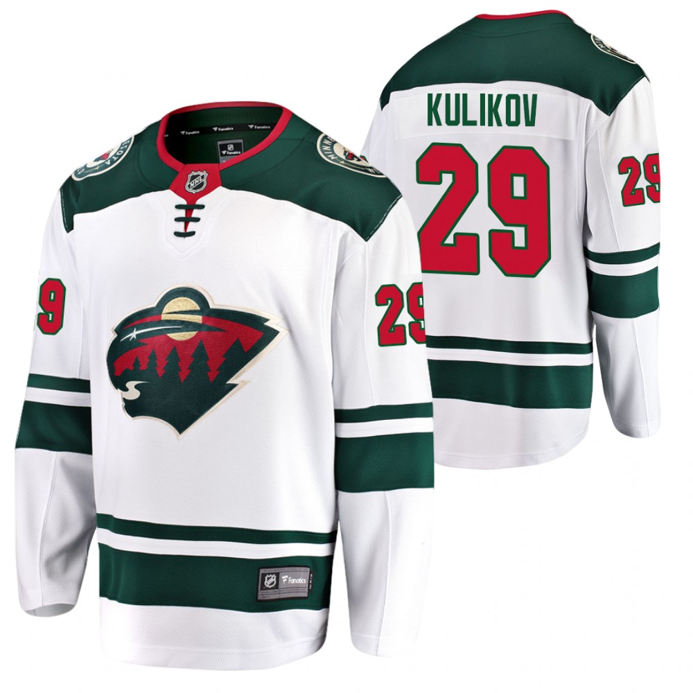 Wild #29 Dmitry Kulikov White 2021 Away Jersey