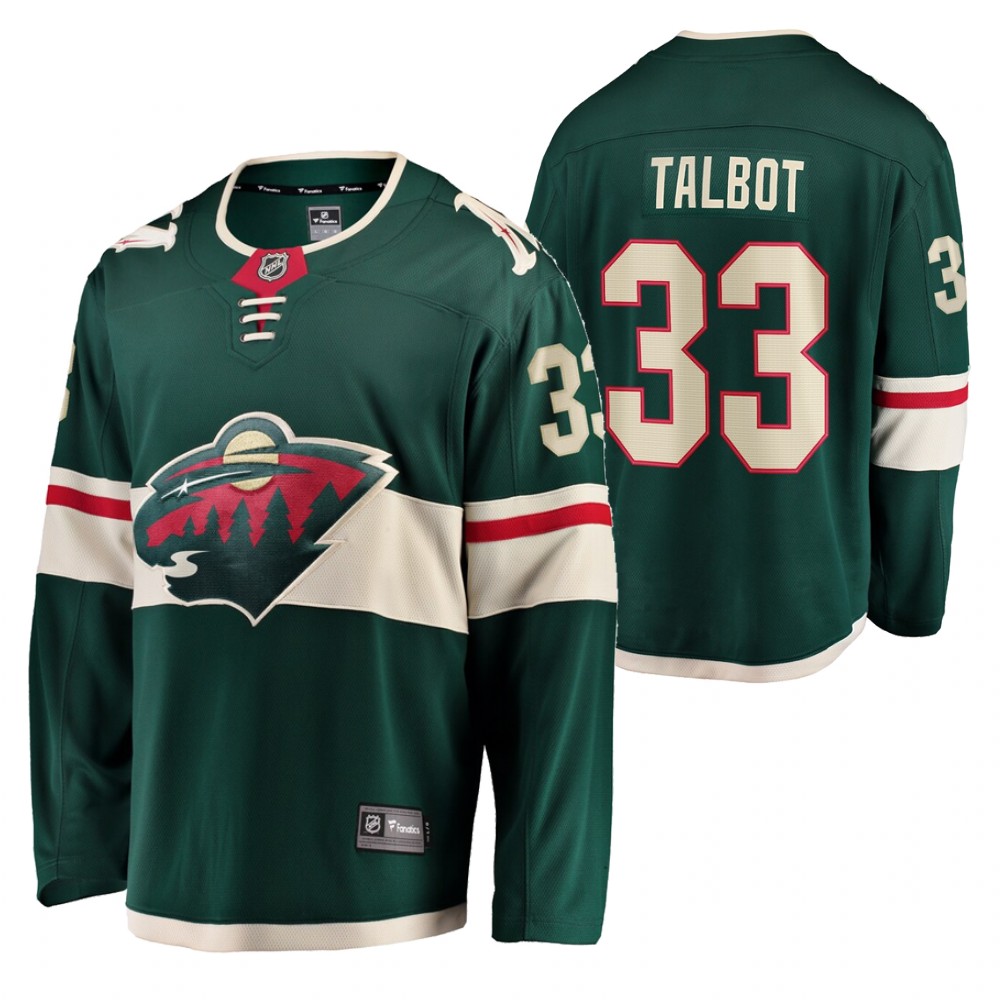 Wild #33 Cam Talbot Green 2020-21 Home Jersey