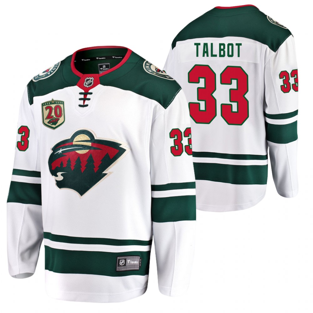 Wild #33 Cam Talbot White 20th Anniversary Jersey