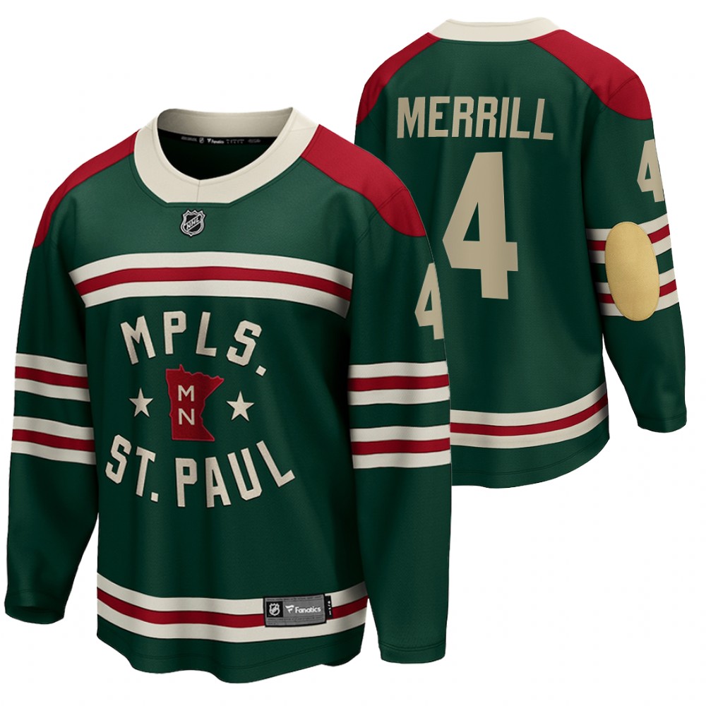 Wild #4 Jon Merrill Green 2022 Winter Classic Jersey