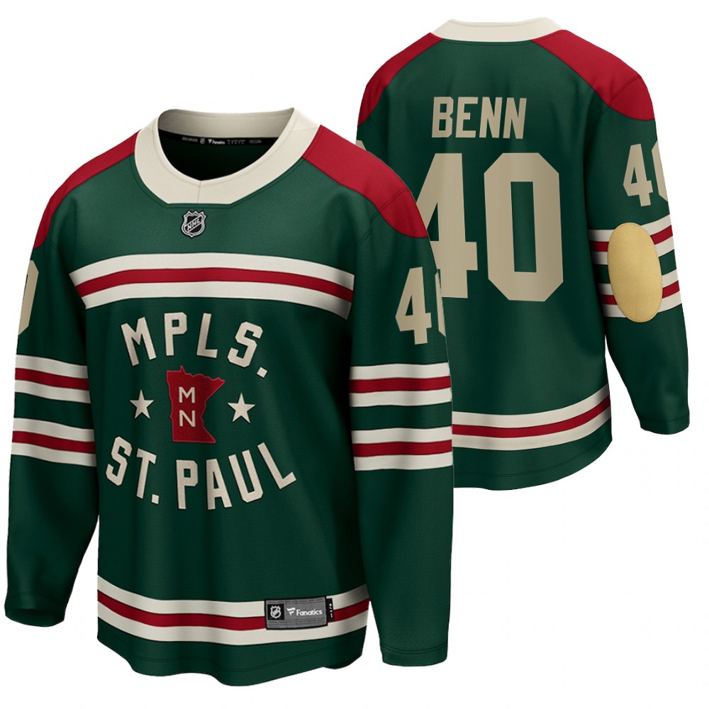 Wild #40 Jordie Benn Green 2022 Winter Classic Jersey