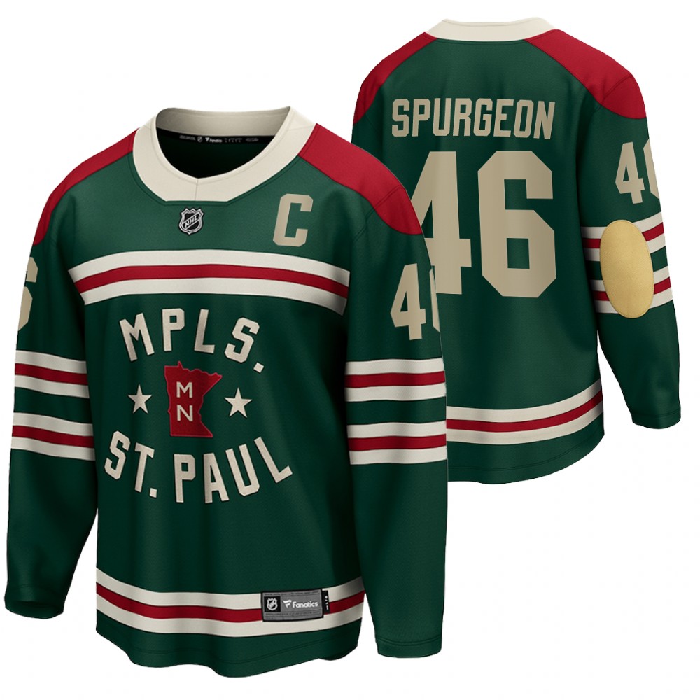 Wild #46 Jared Spurgeon Green 2022 Winter Classic Jersey