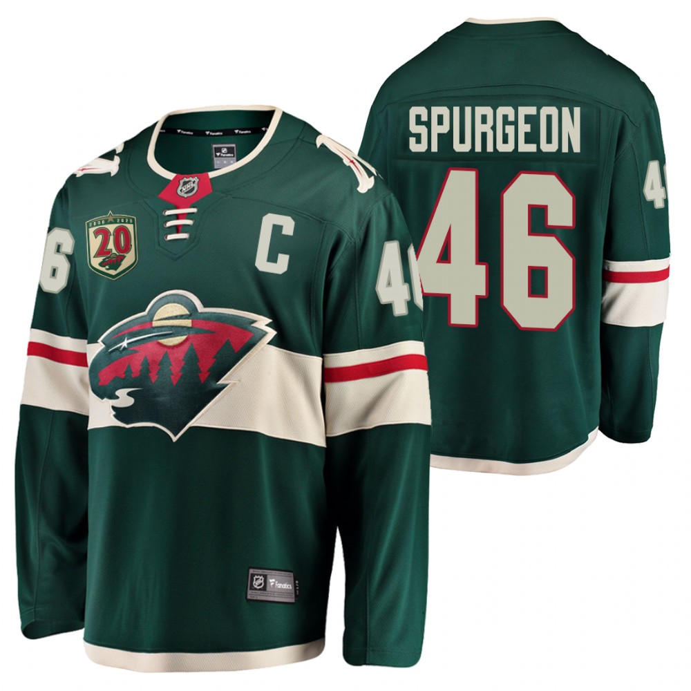 Wild #46 Jared Spurgeon Green Home Jersey 25th Anniversary