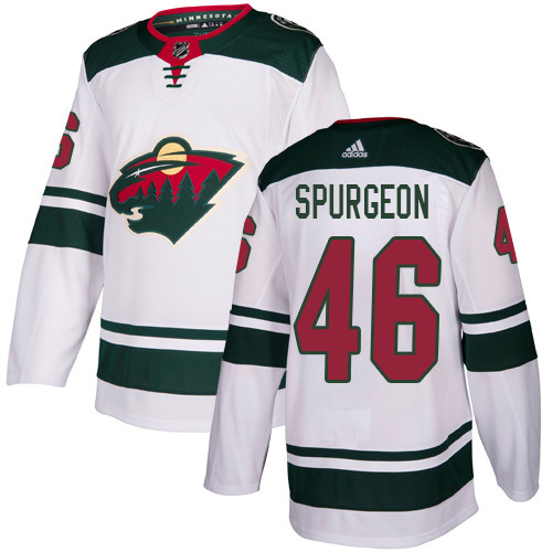 Wild #46 Jared Spurgeon White Road Authentic Stitched Hockey Jersey