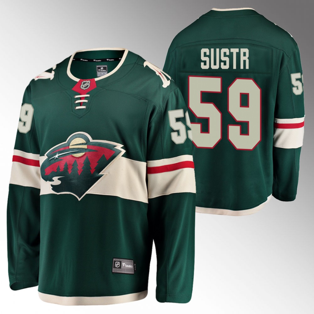 Wild #59 Andrej Sustr Green Home Jersey