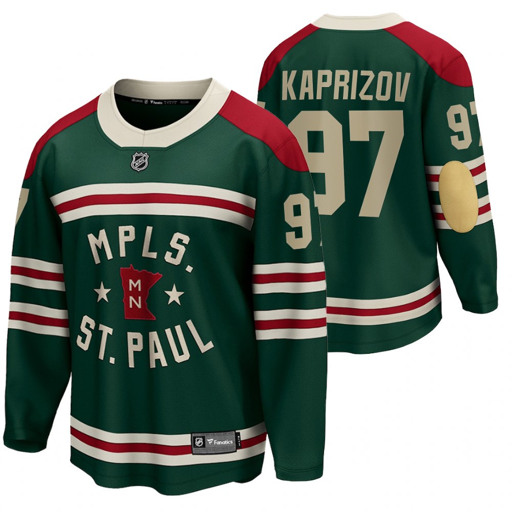 Wild #97 Kirill Kaprizov Green 2022 Winter Classic Jersey