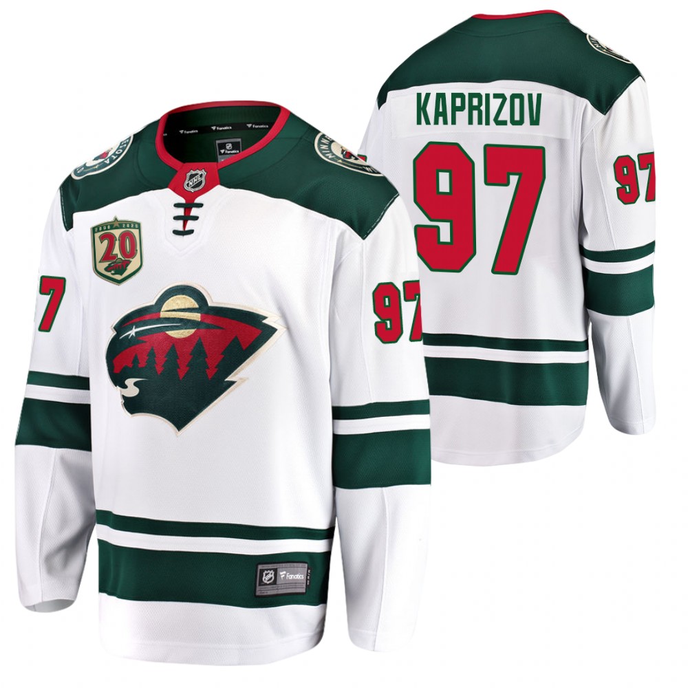 Wild #97 Kirill kaprizov White 2020-21 20th Anniversary Jersey
