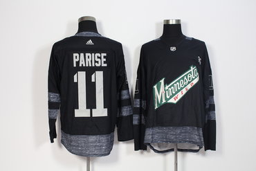Wild 11 Zach Parise Black 1917-2017 100th Anniversary Adidas Jersey