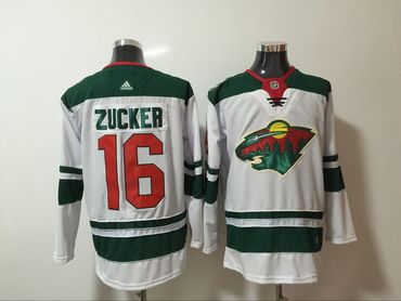 Wild 16 Jason Zucker White Adidas Jersey