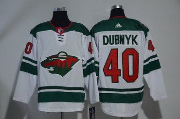 Wild 40 Devan Dubnyk White Adidas Jersey