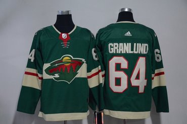 Wild 64 Mikael Granlund Green Adidas Jersey