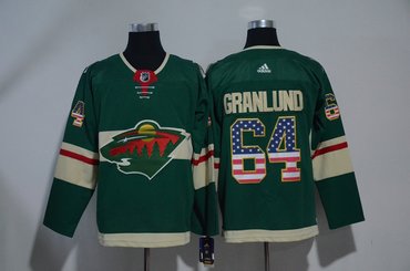 Wild 64 Mikael Granlund Green USA Flag Adidas Jersey