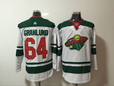 Wild 64 Mikael Granlund White Adidas Jersey