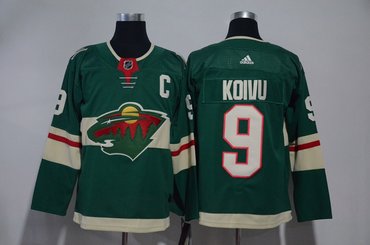 Wild 9 Mikko Koivu Green Adidas Jersey
